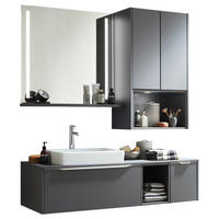 BADEZIMMER  in 152,3 cm  - Schieferfarben/Weiß, MODERN, Glas/Keramik (152,3cm) - Celina Home