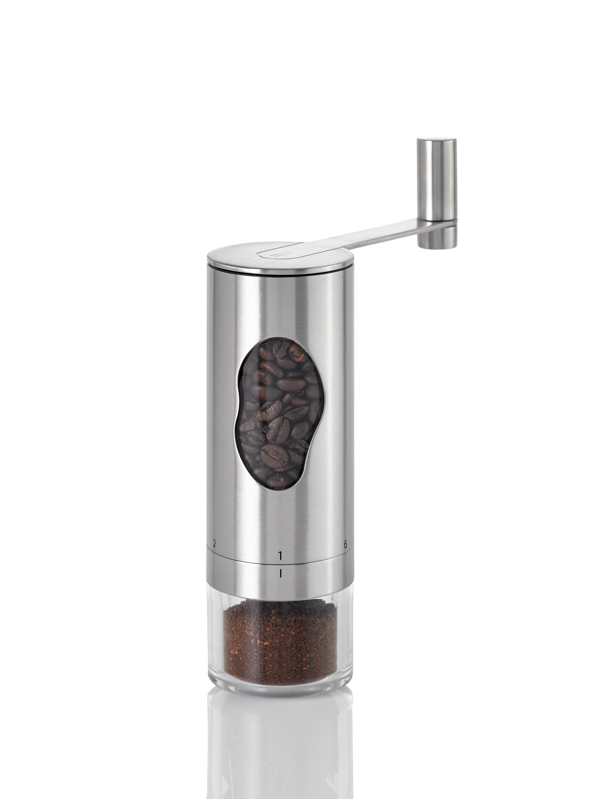 KAFFEEMÜHLE MRS. BEAN  - Edelstahlfarben/Transparent, Design, Kunststoff/Metall (6/18cm) - AdHoc