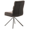 STUHL  in Edelstahl Webstoff Metall, Textil  - Edelstahlfarben/Cappuccino, Design, Textil/Metall (47/90/64cm) - Dieter Knoll