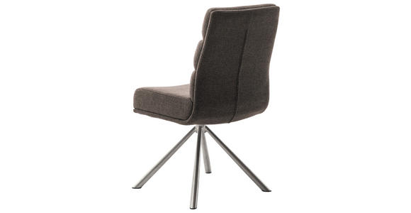 STUHL  in Edelstahl Webstoff Metall, Textil  - Edelstahlfarben/Cappuccino, Design, Textil/Metall (47/90/64cm) - Dieter Knoll