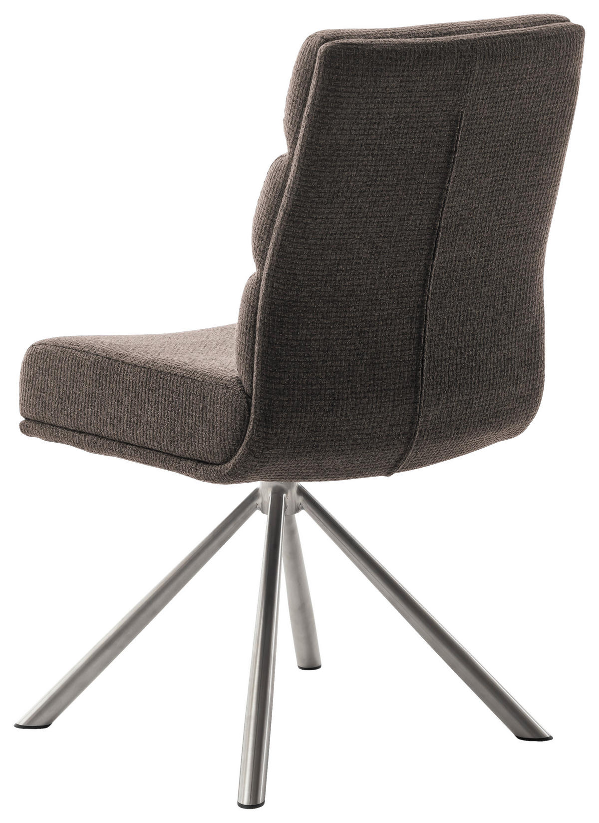 STUHL  in Edelstahl Webstoff Metall, Textil  - Edelstahlfarben/Cappuccino, Design, Textil/Metall (47/90/64cm) - Dieter Knoll