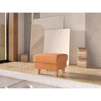HOCKER Flachgewebe Terracotta  - Eichefarben/Terracotta, KONVENTIONELL, Holz/Textil (58/48/58cm) - Sit & More