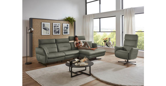 RELAXSESSEL in Leder Grau  - Schwarz/Grau, Design, Leder/Metall (82/119/85cm) - Dieter Knoll