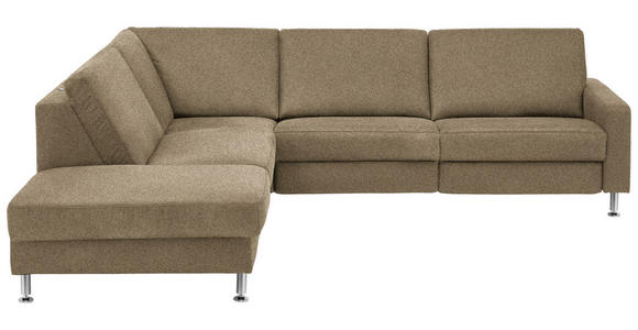 ECKSOFA  in Mikrofaser Grün  242/275 cm  - Alufarben/Grün, Design, Textil/Metall (242/275cm) - Dieter Knoll