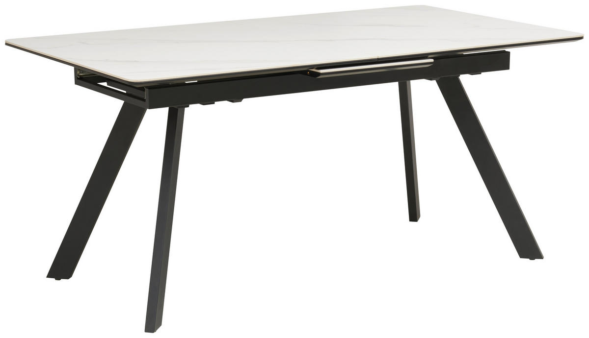 ESSTISCH Schwarz, Weiß rechteckig  ausziehbar  - Schwarz/Weiß, LIFESTYLE, Keramik/Holzwerkstoff (160-200/76/90cm) - MID.YOU