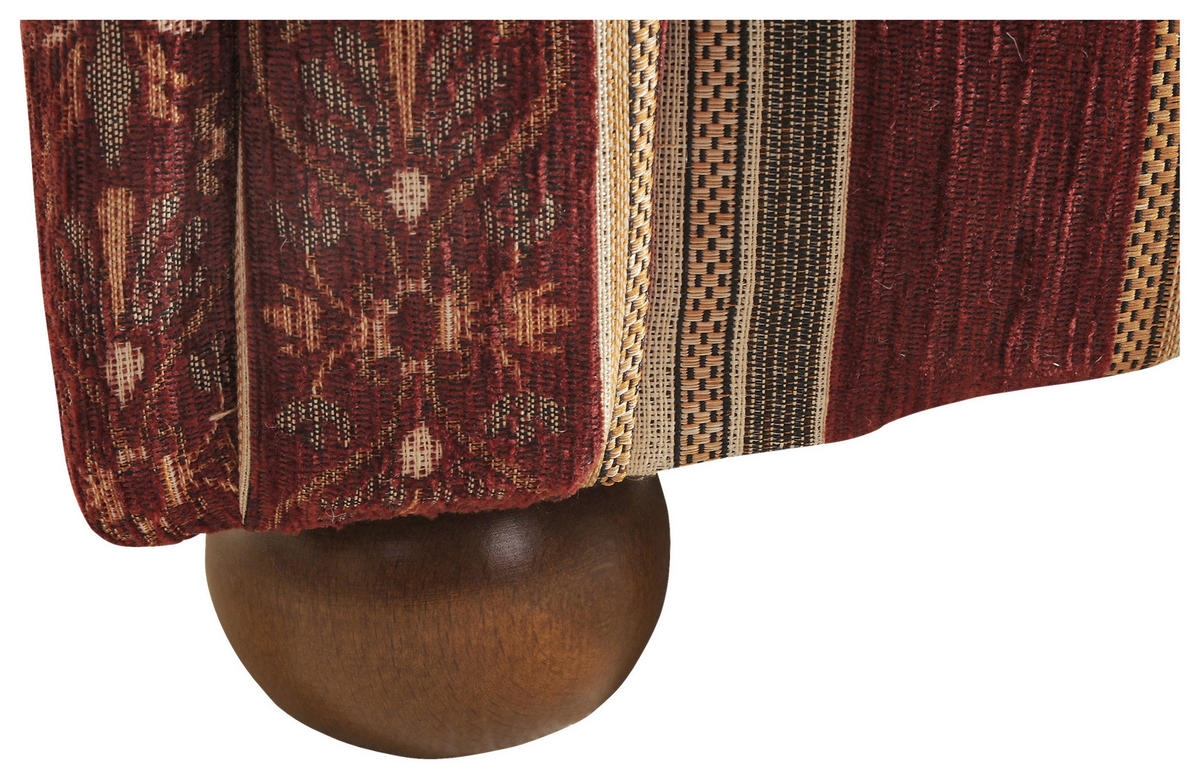 RÉCAMIERE in Chenille Rot, Beige  - Beige/Rot, Design, Holz/Textil (191/83/81cm) - Max Winzer