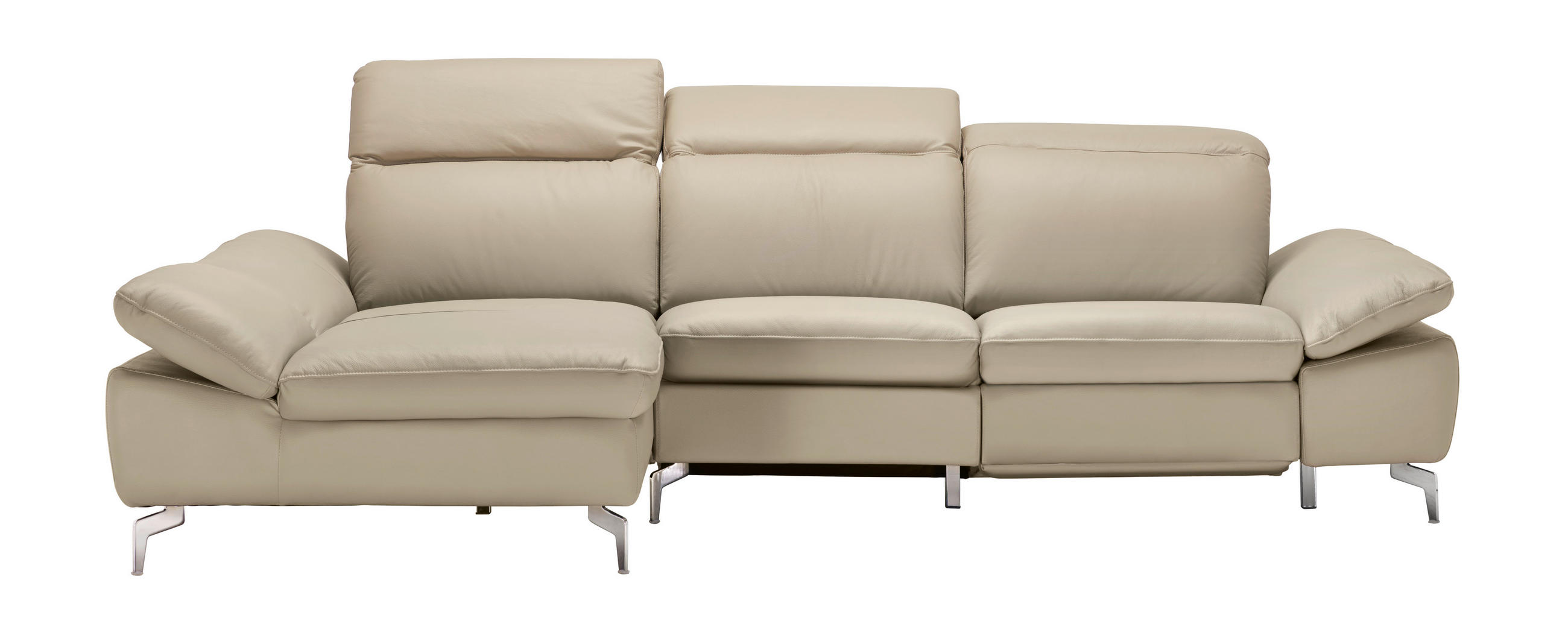 Wohnlandschaft in Textil, Leder Beige