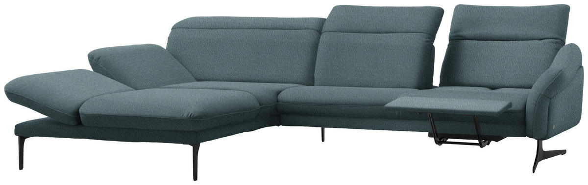 ECKSOFA in Webstoff Hellblau  - Anthrazit/Hellblau, Design, Textil/Metall (203/299cm) - Himolla