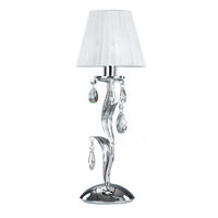 TISCHLEUCHTE 16/45 cm   - Chromfarben/Weiß, KONVENTIONELL, Textil/Metall (16/45cm)