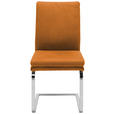 SCHWINGSTUHL in Stahl Mikrofaser - Chromfarben/Gelb, Design, Textil/Metall (47/100/64cm) - Novel
