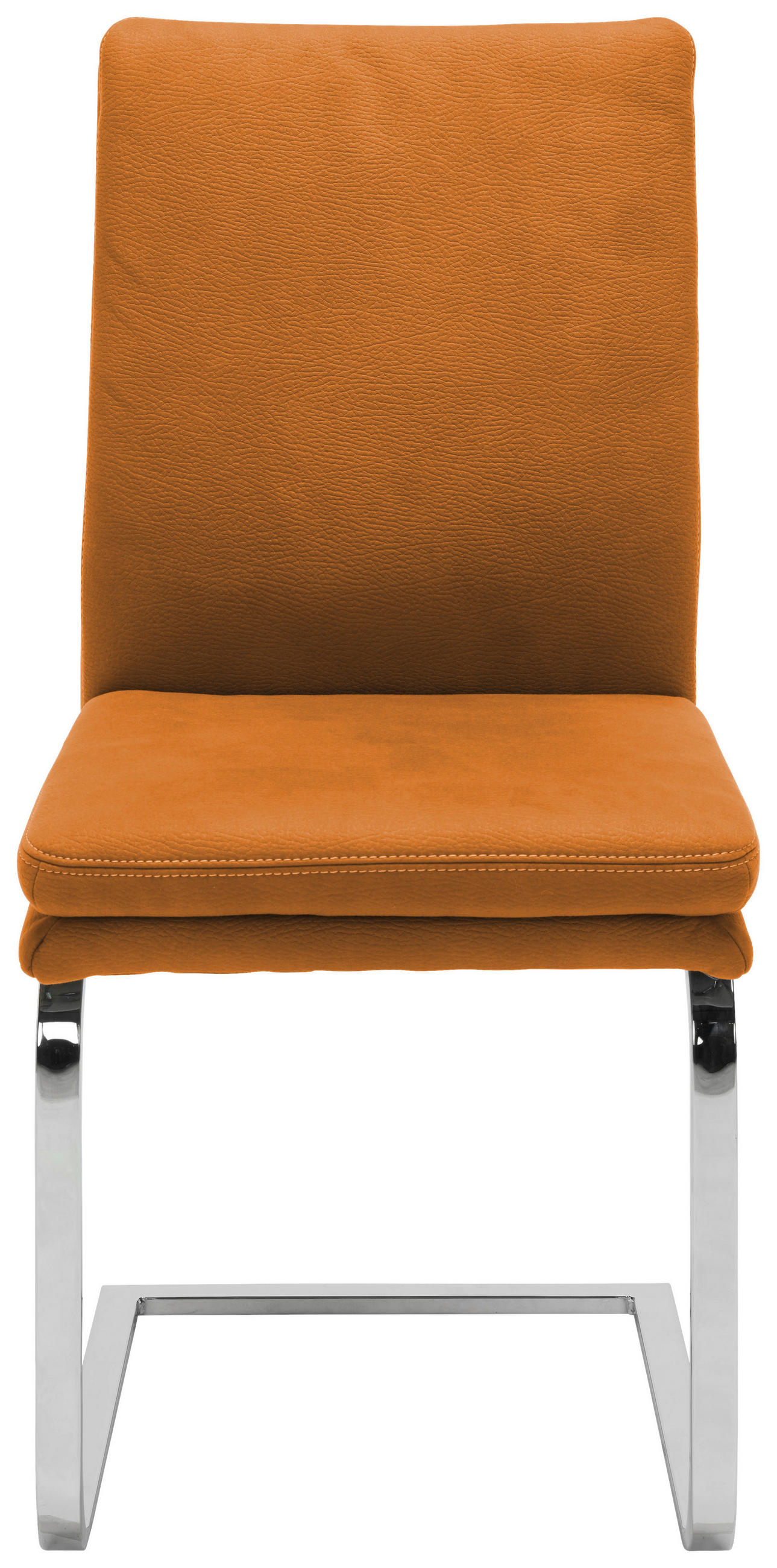 SCHWINGSTUHL  in Stahl Mikrofaser  - Chromfarben/Gelb, Design, Textil/Metall (47/100/64cm) - Novel