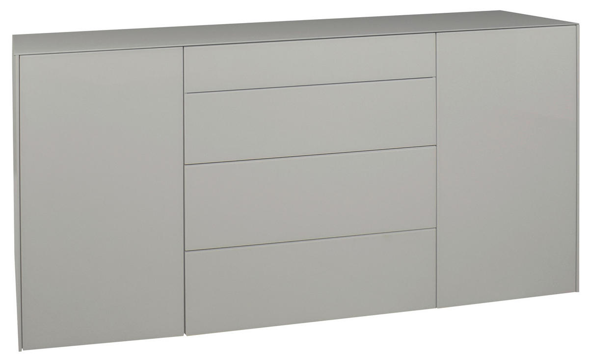 SIDEBOARD Imola  in 179/89/42 cm  - Hellgrau/Schwarz, Design, Glas/Holzwerkstoff (179/89/42cm) - Novel