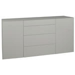 SIDEBOARD Imola  in 179/89/42 cm  - Hellgrau/Schwarz, Design, Glas/Holzwerkstoff (179/89/42cm) - Novel