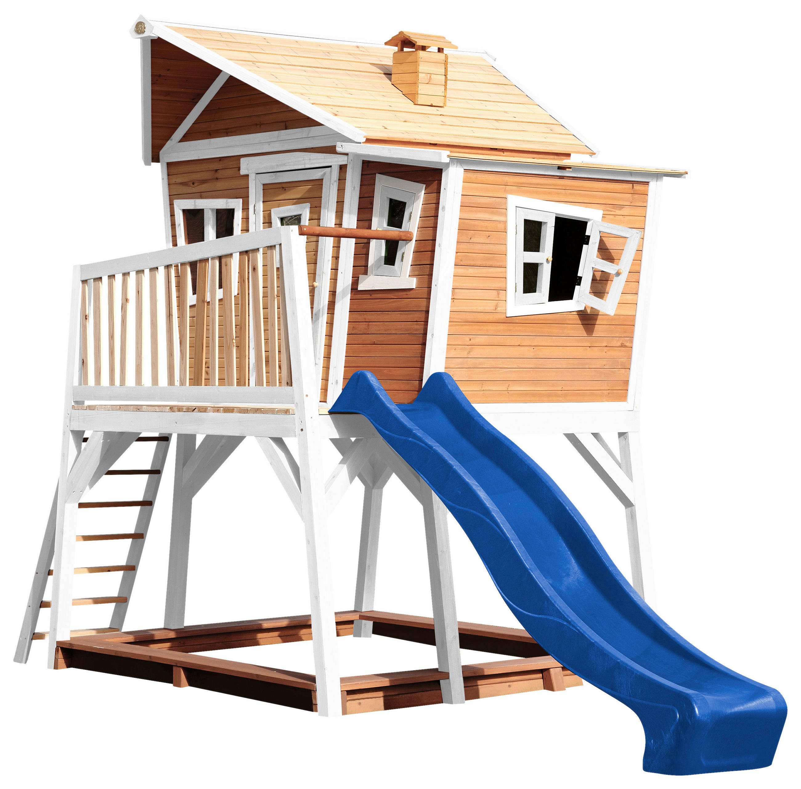 XXXLutz Spielturm Weiß, Blau, Braun 432x288x193 cm