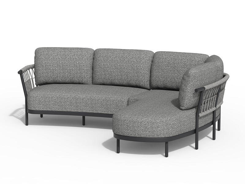 LOUNGEGARNITUR  - Grau, Basics, Textil/Metall (287/214cm) - Tierra Outdoor