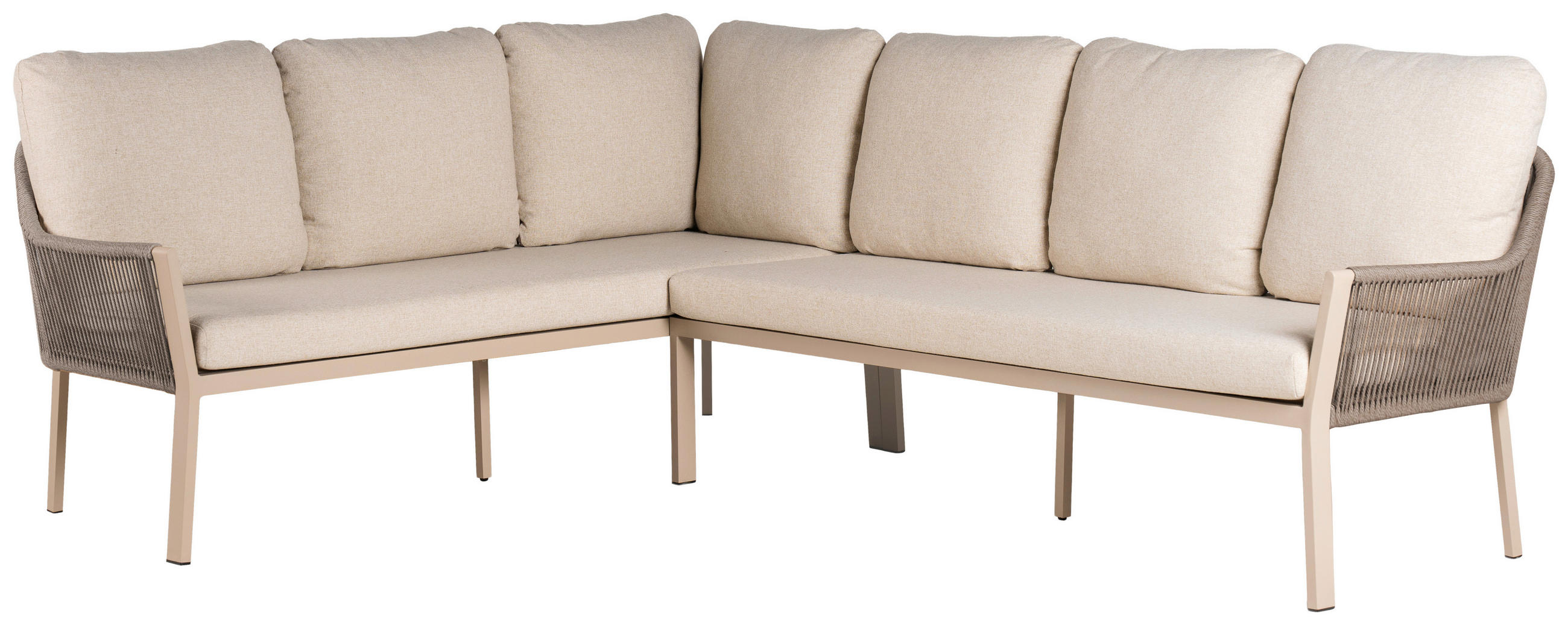 LOUNGEGARNITUR 205/255 cm Aluminium  - Weiss/Champagner, Basics, Textil/Metall (205/255cm) - Tierra Outdoor