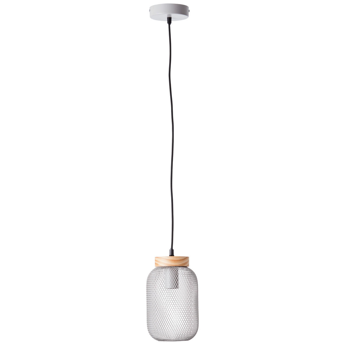 PENDELLEUCHTE 16/112 cm    - Hellgrau/Kieferfarben, Basics, Holz/Metall (16/112cm) - Brilliant
