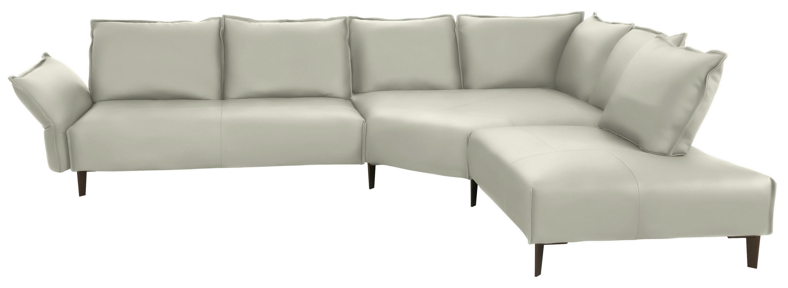 ECKSOFA in Echtleder Weiss  - Weiss/Schwarz, Design, Leder/Metall (340/272cm) - W.Schillig