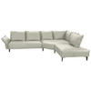 ECKSOFA in Echtleder Weiss  - Weiss/Schwarz, Design, Leder/Metall (340/272cm) - W.Schillig