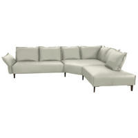 ECKSOFA in Echtleder Weiss  - Weiss/Schwarz, Design, Leder/Metall (340/272cm) - W.Schillig