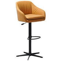 BARHOCKER in Metall, Leder Cognac, Schwarz  - Cognac/Schwarz, Design, Leder/Metall (54,5/88-108/53,5cm) - Cassando