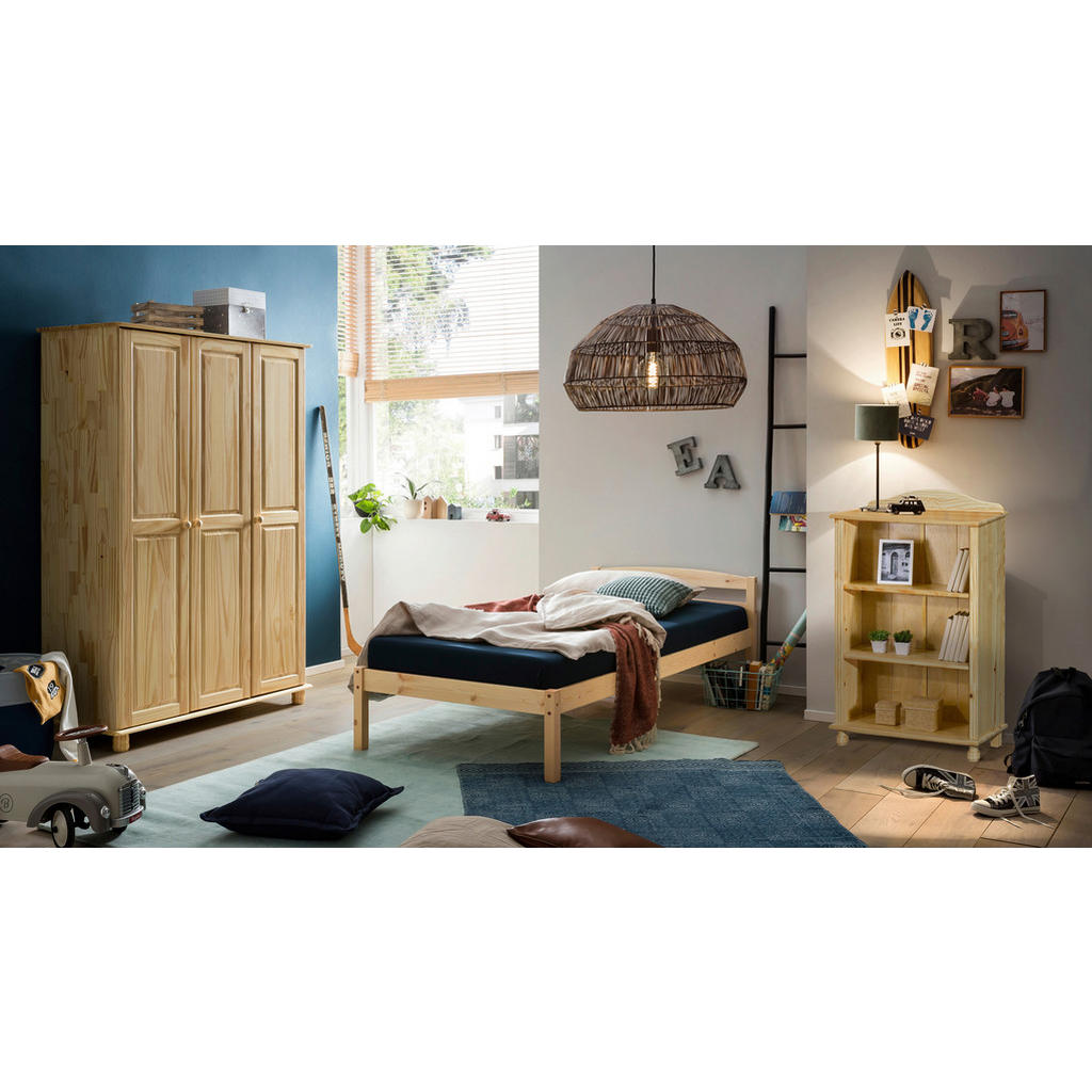 Thumbnail - Livetastic Kleiderschrank, Natur, Holz, Kiefer, massiv, 4 Fächer, 120x178x52 cm, Schlafzimmer, Kleiderschränke, Drehtüre...