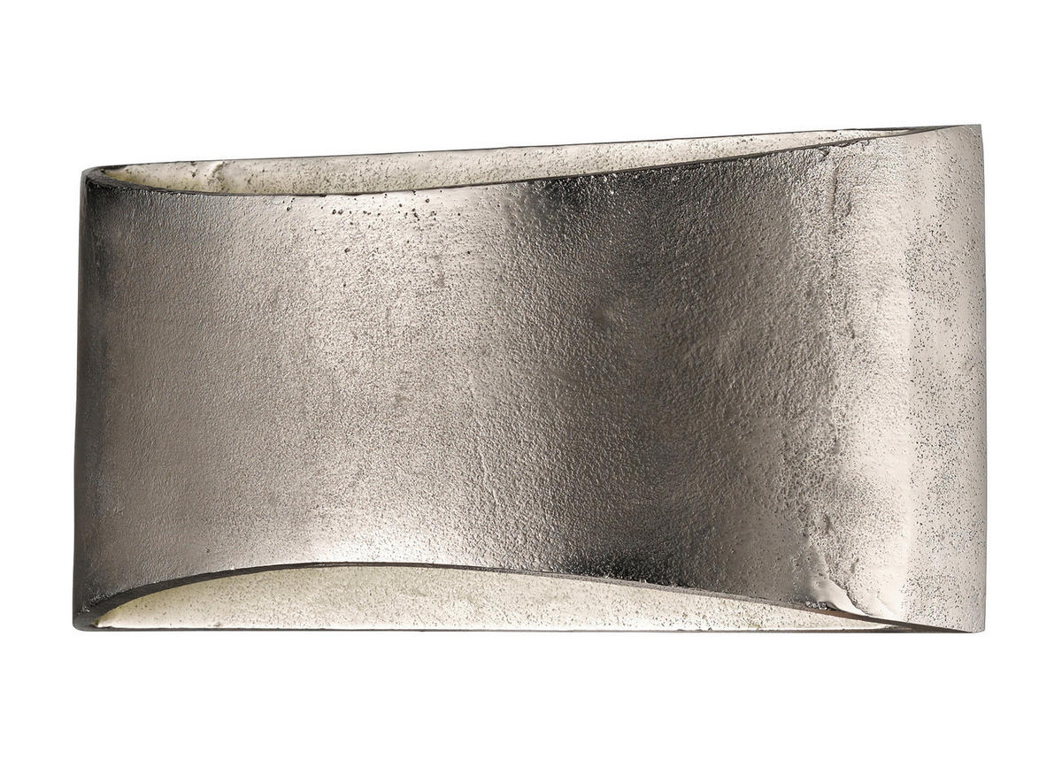 VÄGGLAMPA SHINE   - aluminiumfärg/nickelfärgad, Design, metall (14/30/9,5cm) - Fischer & Honsel