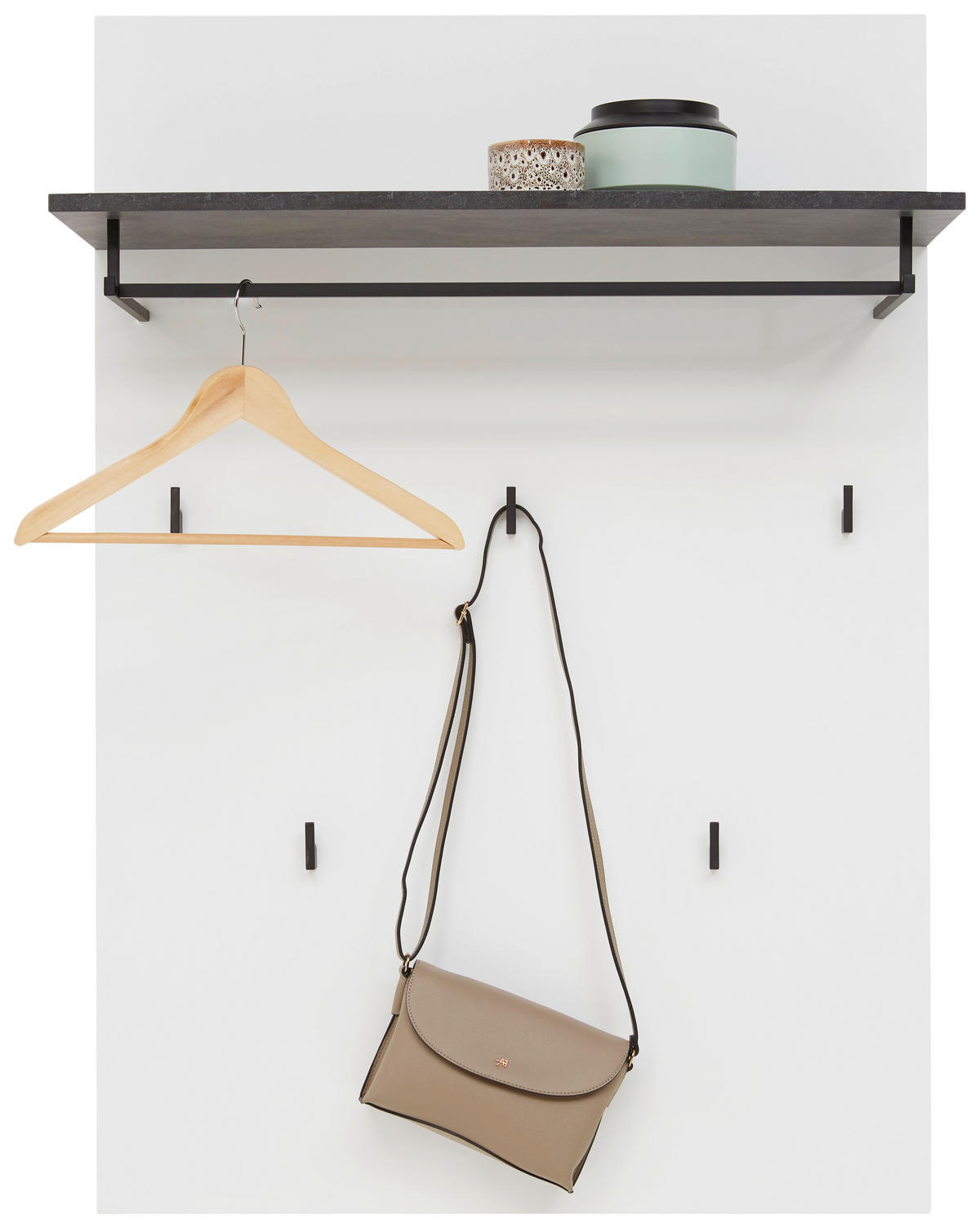 PANEL ZA ODLAGANJE KAPUTA  antracit, bela   pločasti materijal  - bela/antracit, Dizajnerski, pločasti materijal (80/115/26cm) - Voleo