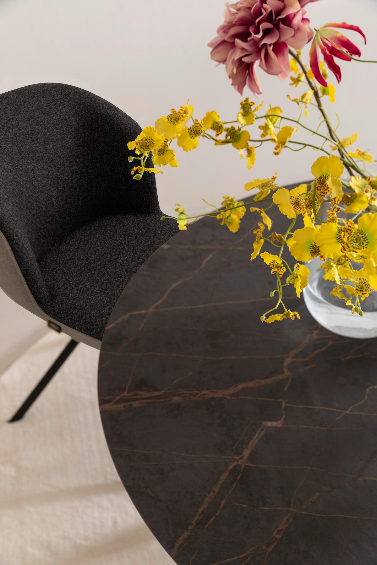 ARMLEHNSTUHL  in Webstoff, Mikrofaser  - Anthrazit/Cappuccino, Design, Textil/Metall (56/85/65cm) - Schöner Wohnen