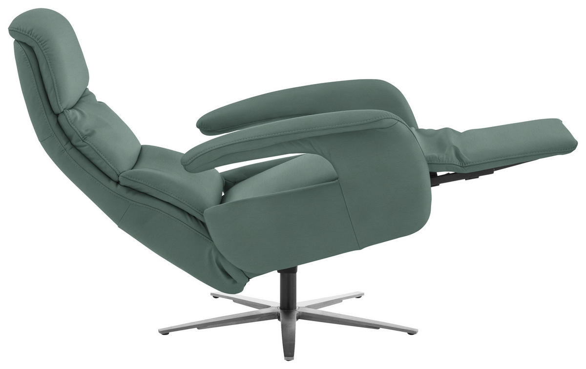 RELAXSESSEL in Leder Opal  - Edelstahlfarben/Opal, Design, Leder/Metall (76/119/86cm) - Dieter Knoll