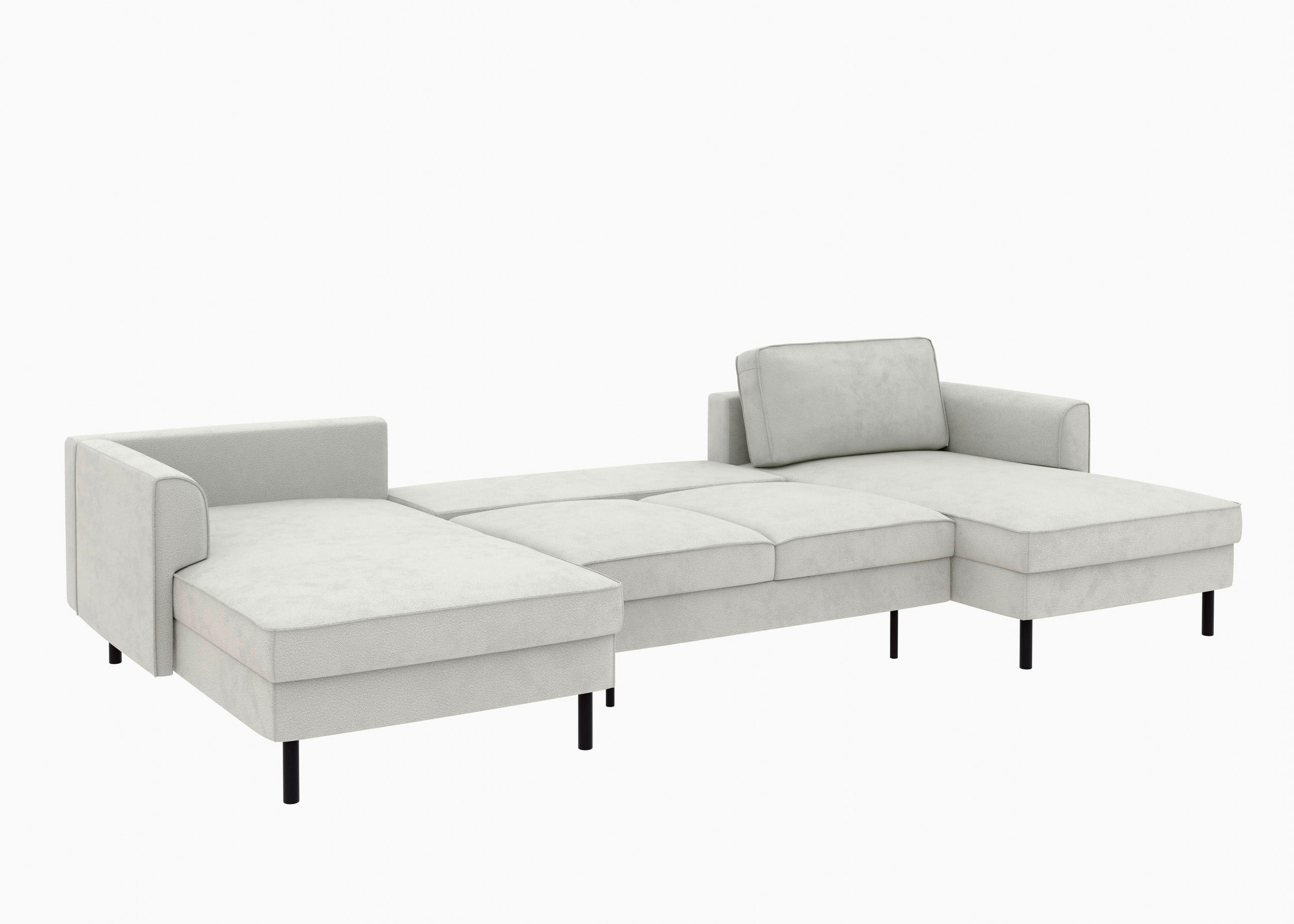 Thumbnail - Trendmanufaktur Wohnlandschaft, Weiß, Textil, 6-Sitzer, U-Form, 306x161 cm, Made in Europe, Stoffauswahl, Sitzqualitäten...