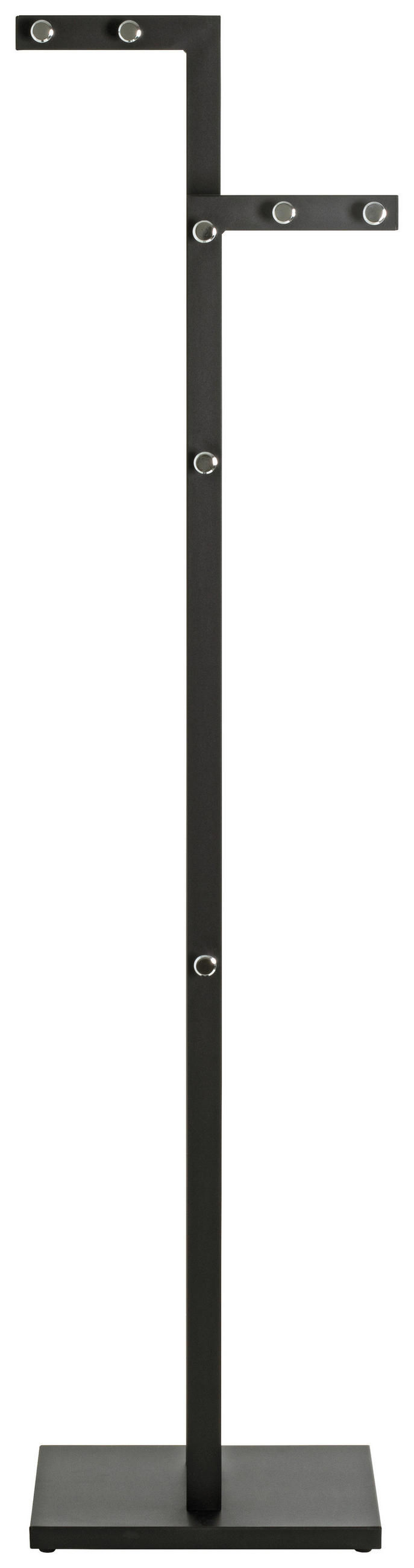 GARDEROBENSTÄNDER in Schwarz, Chromfarben 42/175/30 cm   - Chromfarben/Schwarz, Design, Metall (42/175/30cm)