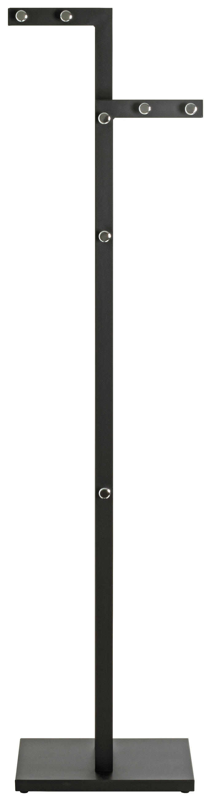 GARDEROBENSTÄNDER in Schwarz, Chromfarben 42/175/30 cm   - Chromfarben/Schwarz, Design, Metall (42/175/30cm)