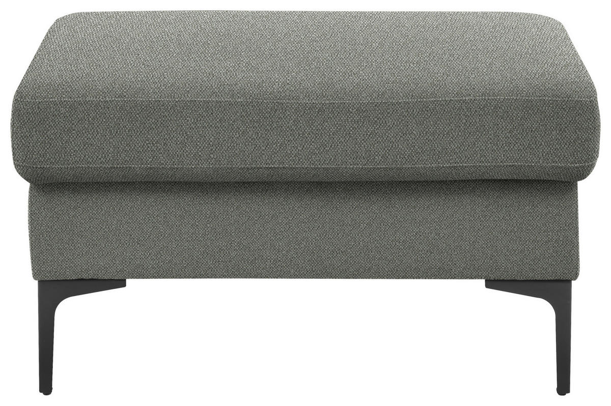 3-SITZER-SOFA in Flachgewebe Graugrün  - Schwarz/Graugrün, Design, Textil/Metall (226/89/97cm) - Pure Home Lifestyle