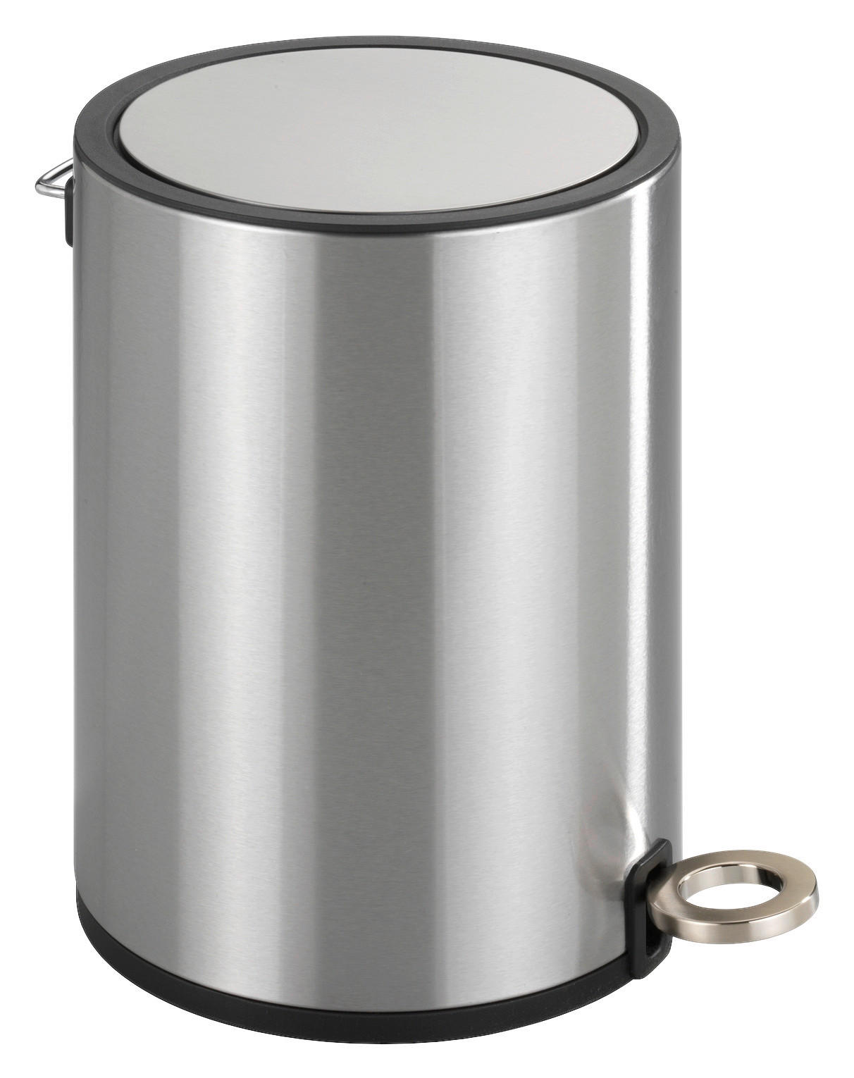 TRETEIMER Monza 3 L  - Silberfarben/Schwarz, Basics, Kunststoff/Metall (18,5/25,5cm) - Wenko