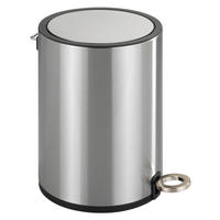 NÁŠĽAPNÝ ODPADKOVÝ KÔŠ, 3 l - čierna/strieborná, Basics, kov/plast (18,5/25,5cm) - Wenko