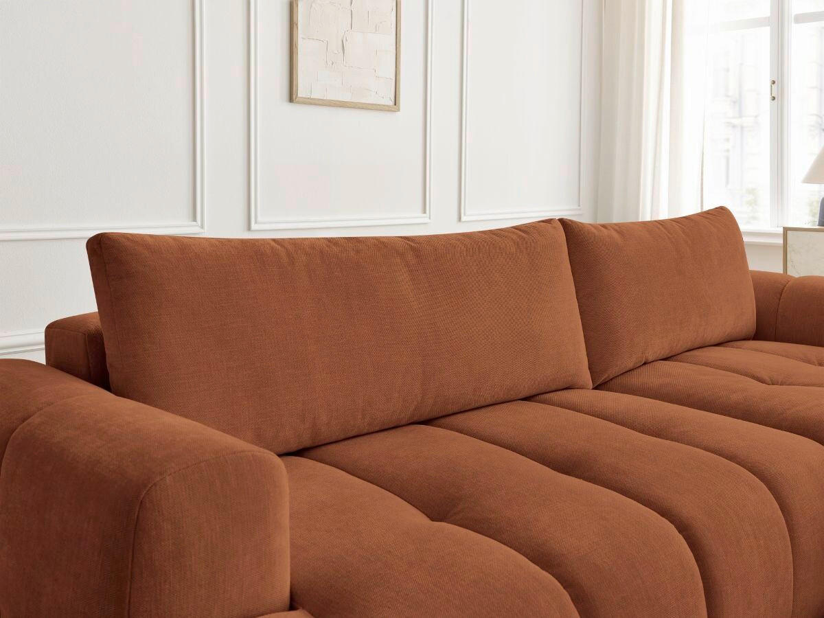 ECKSCHLAFSOFA FUJI Leinenoptik Orange  inkl.  - Schwarz/Orange, MODERN, Kunststoff/Textil (292/160cm)