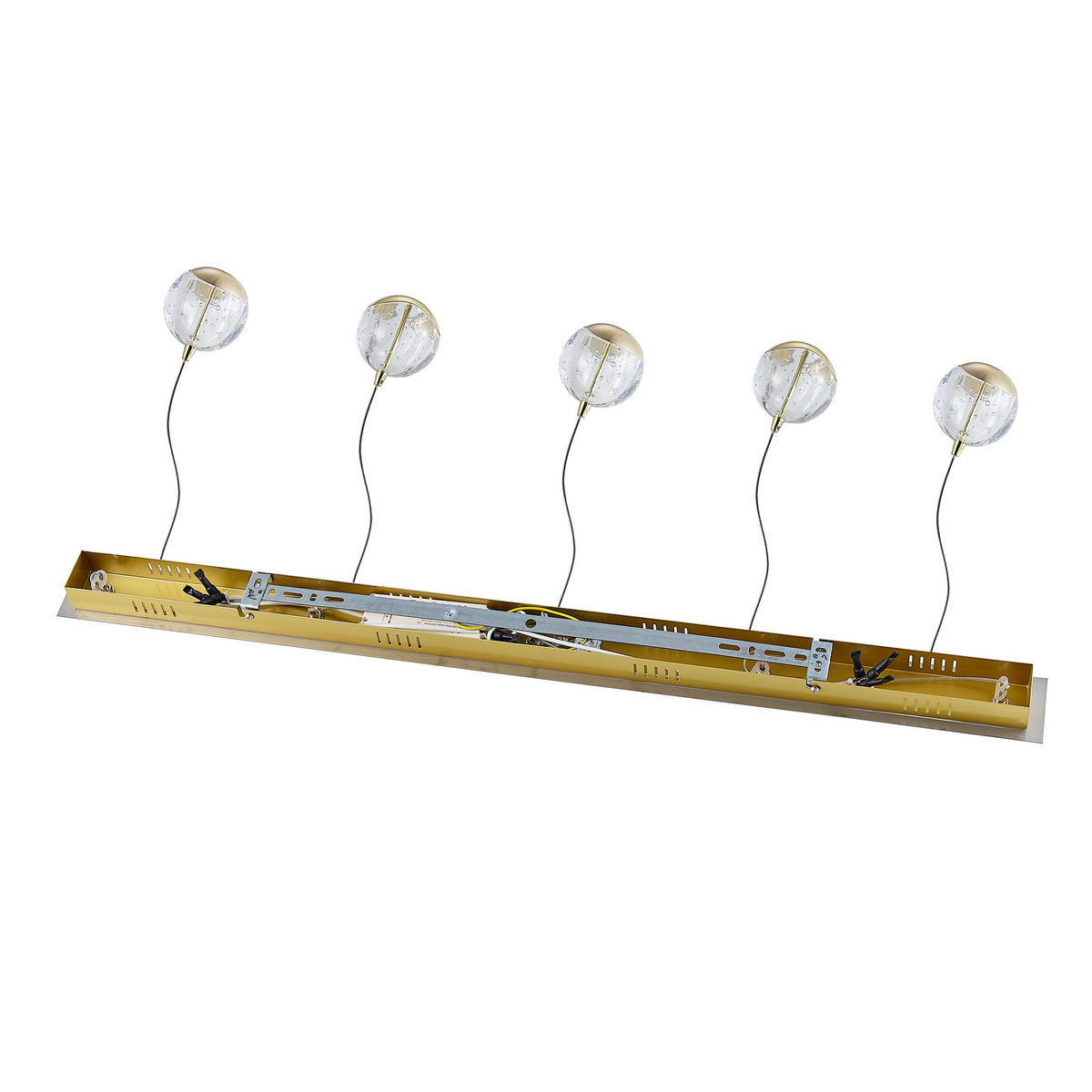 LED-HÄNGELEUCHTE Hastings 96/9/150 cm   - Goldfarben, Design, Glas/Metall (96/9/150cm) - Dieter Knoll