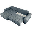 ECKSOFA in Velours Blau  - Blau/Schwarz, KONVENTIONELL, Kunststoff/Textil (168/298cm) - Carryhome