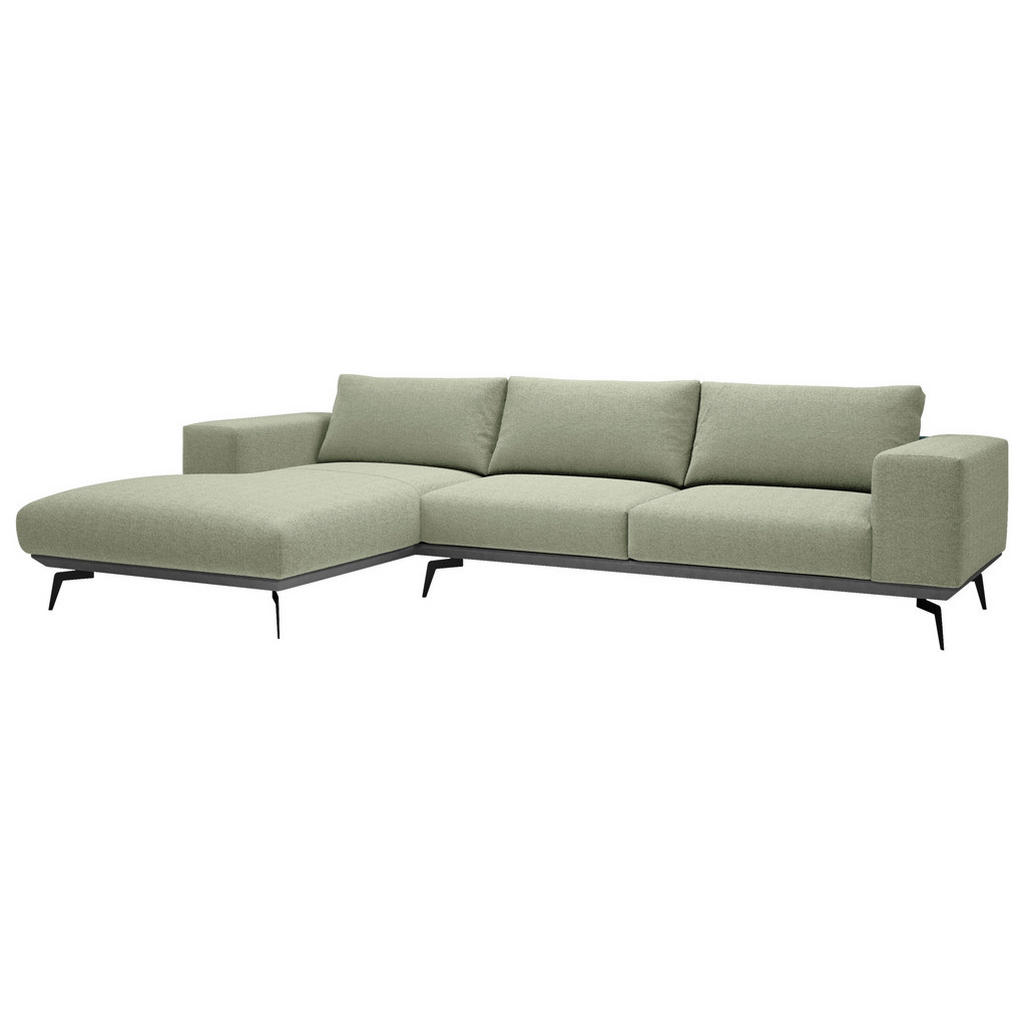 Thumbnail - Mid.you Ecksofa, Mintgrün, Holz, Textil, 4-Sitzer, Füllung: Polyester, Silikon, Ottomane links, L-Form, 330x180 cm, Made...