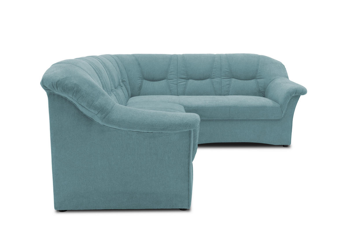 ECKSOFA Petrol Mikrofaser  - Petrol/Schwarz, KONVENTIONELL, Kunststoff/Textil (240/190cm) - MID.YOU