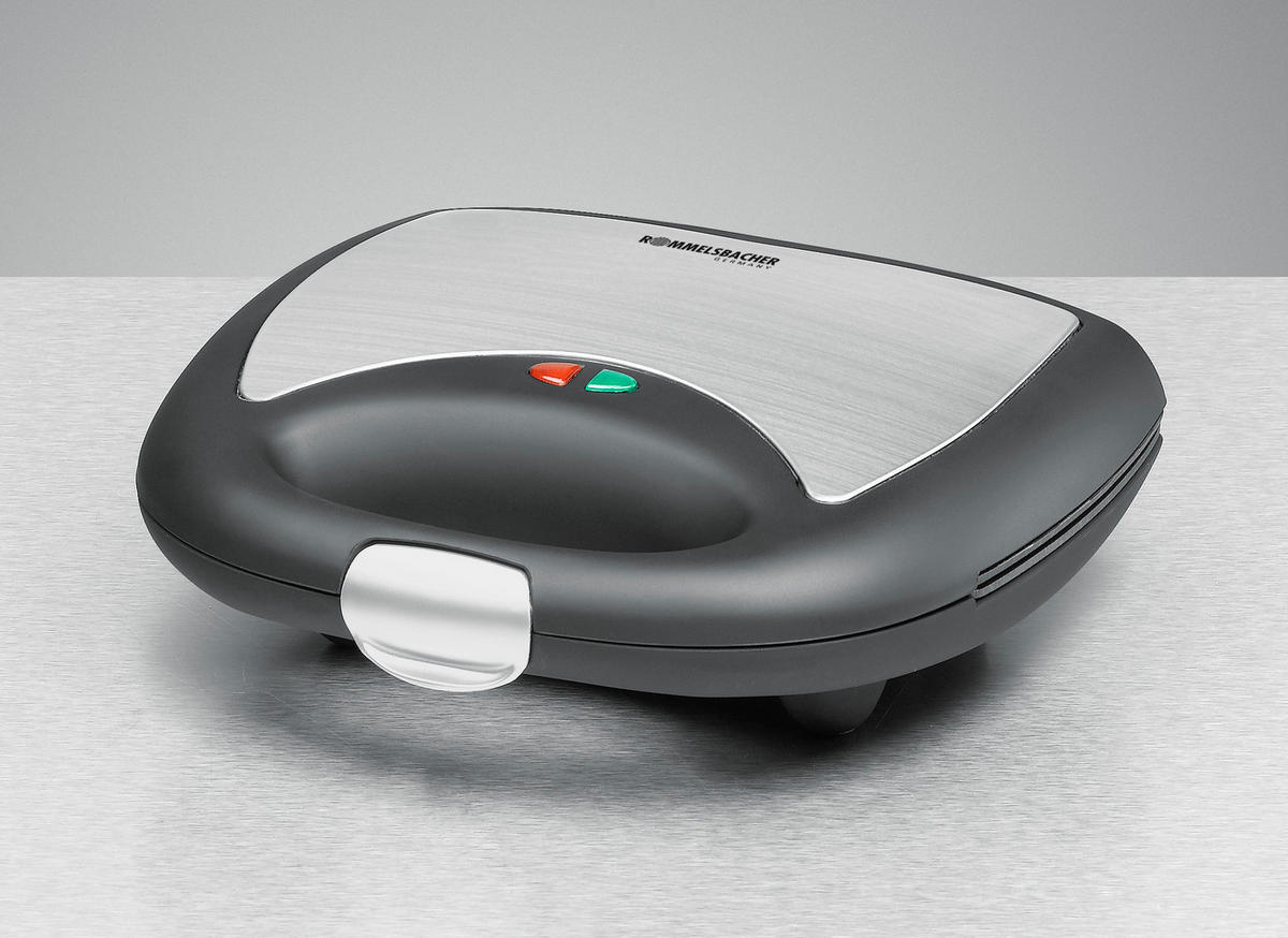 SANDWICHTOASTER  - Schwarzchrom, Basics, Kunststoff/Metall (25.5/9/24cm) - Rommelsbacher