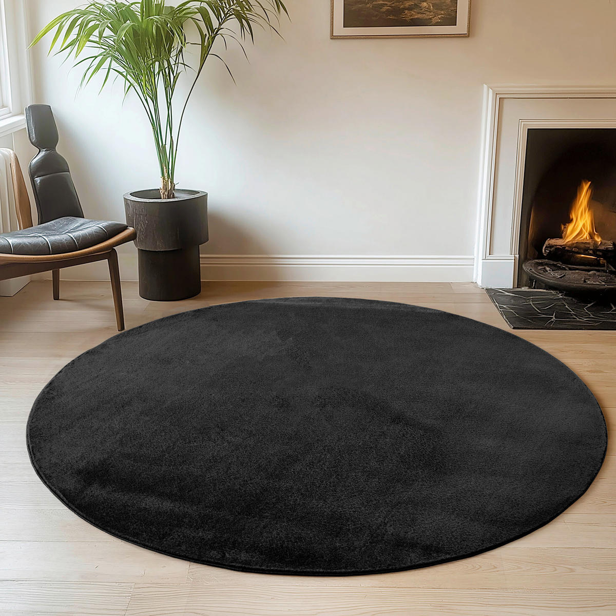 WEBTEPPICH 120 cm JOY Schwarz  - Schwarz, Design, Textil (120cm)