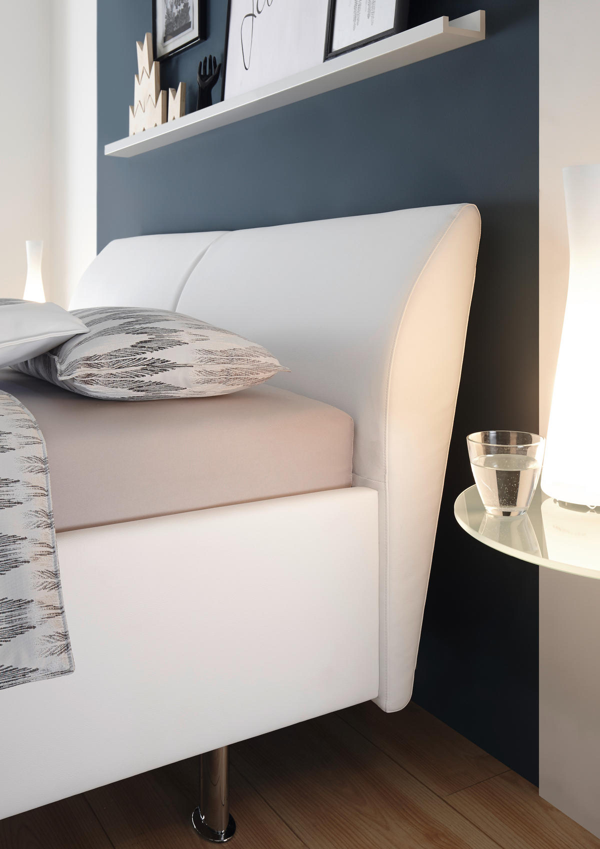 POLSTERBETT 180/200 cm  in Weiss  - Weiss/Alufarben, Basics, Kunststoff/Textil (180/200cm) - RUF Betten