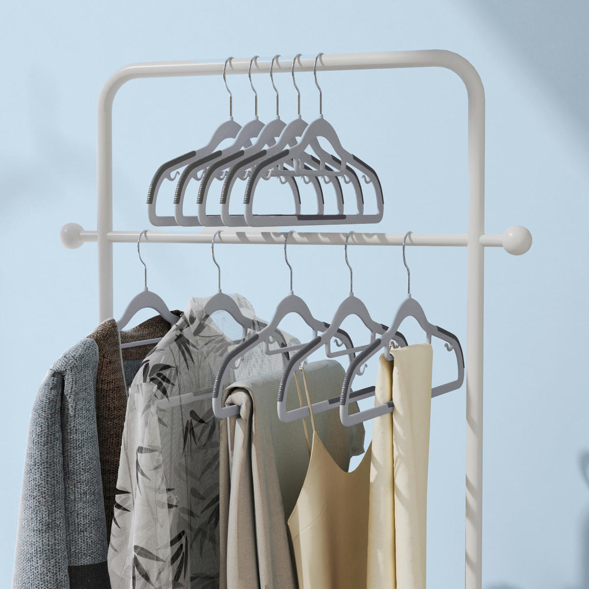 KLEIDERBÜGELSET Kunststoff  - Grau, Trend, Kunststoff (42/21,5/0.6cm) - Boxxx