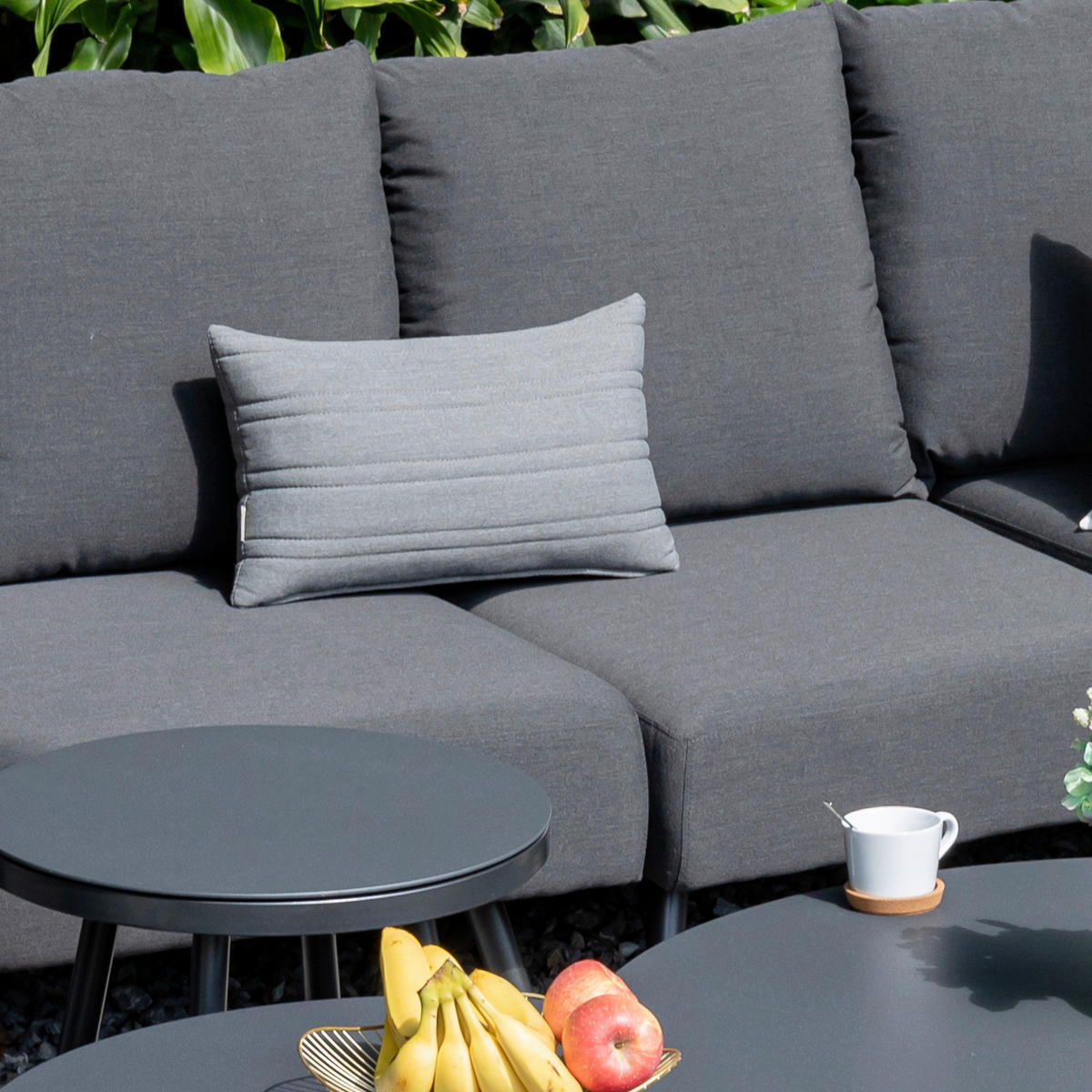 OUTDOOR-KISSEN  - Grau, MODERN, Textil (50/30cm) - Gardenson