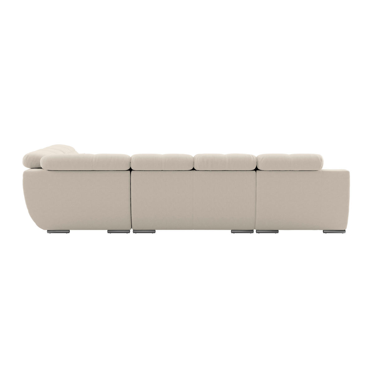 WOHNLANDSCHAFT MULTI Naturfarben Chenille  - Chromfarben/Naturfarben, MODERN, Textil/Metall (184/345/228cm) - Livetastic
