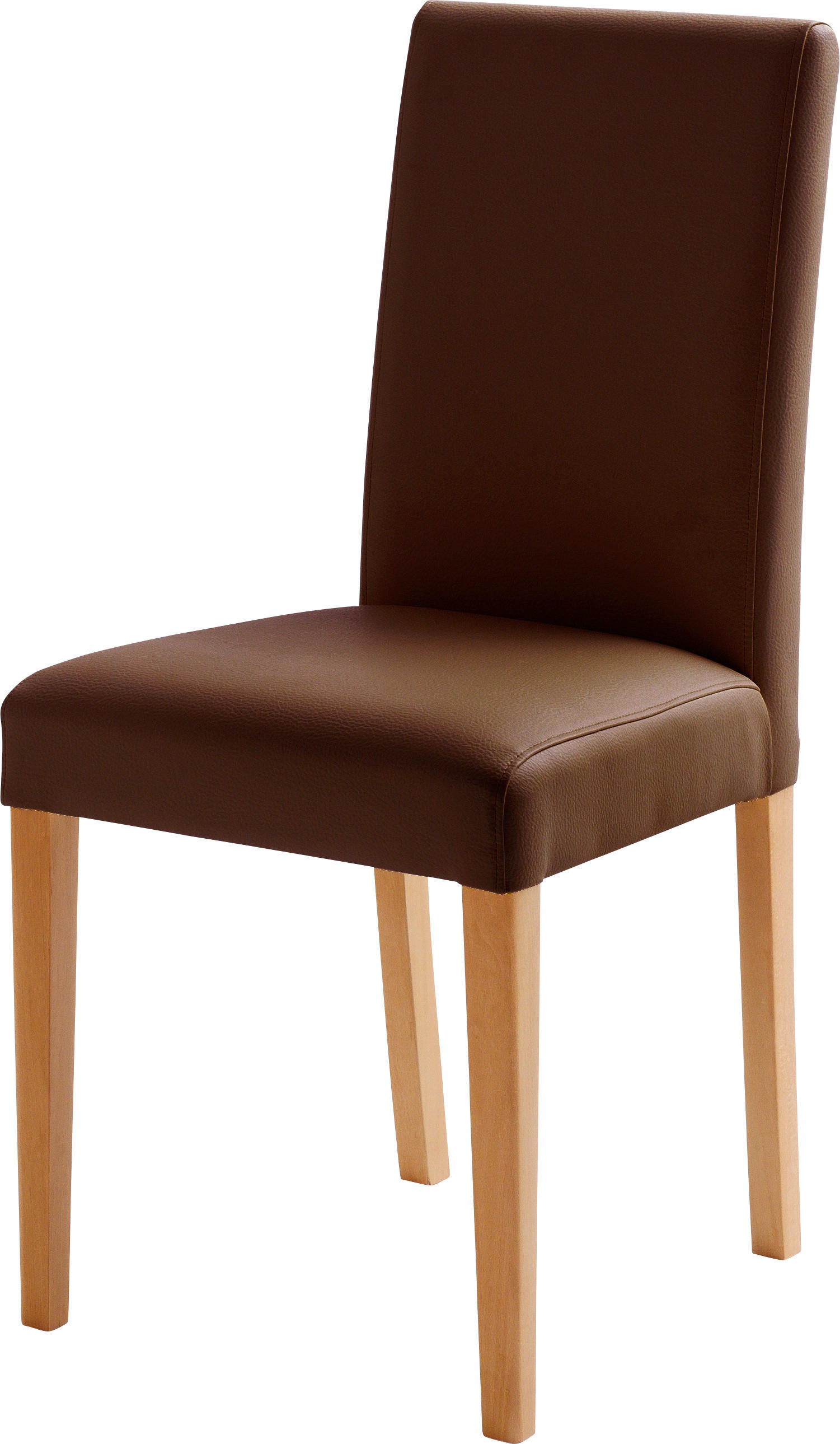 STUHL  in Lederlook  - Buchefarben/Braun, Konventionell, Holz/Textil (44/92/57cm) - Carryhome