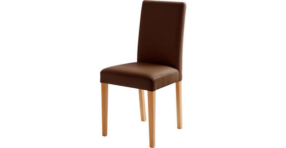 STUHL  in Lederlook Textil  - Buchefarben/Braun, KONVENTIONELL, Holz/Textil (44/92/57cm) - Carryhome