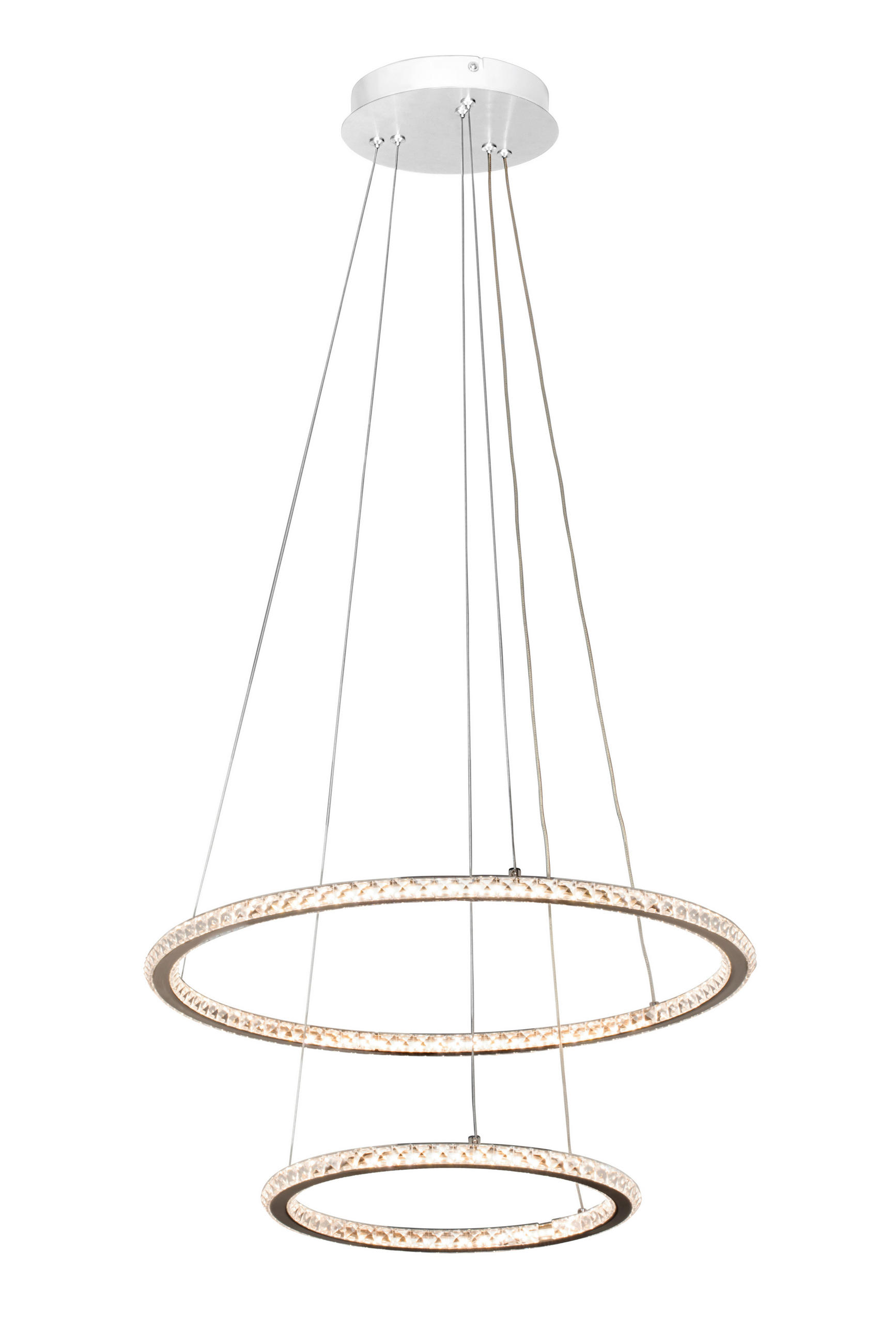 LED LUSTER 50/120 cm - boja nikla, Osnovno, metal/plastika (50/120cm) - Novel